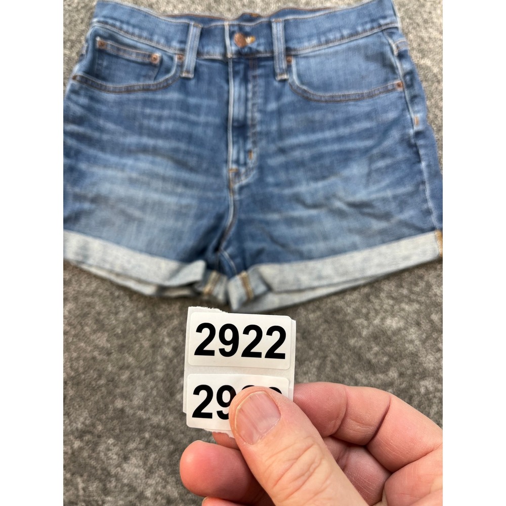 Re-Imagined by J.Crew Denim High Rise Cuffed Jean Shorts Women's 28 Medium Wash - Picture 11 of 12